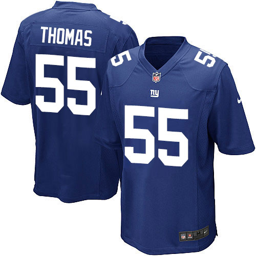 Men's Game J.T. Thomas Nike Jersey Royal Blue Home - #55 NFL New York Giants